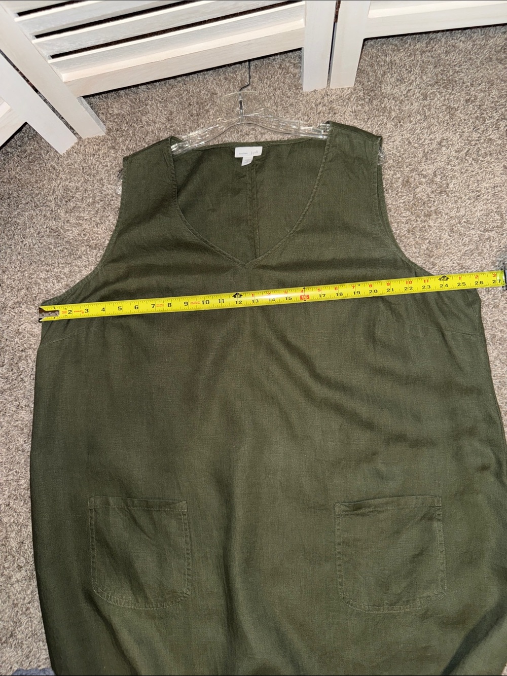 NWOT Sleeveless Linen Dress with Pockets. Olive. 3X - Picture 10 of 10